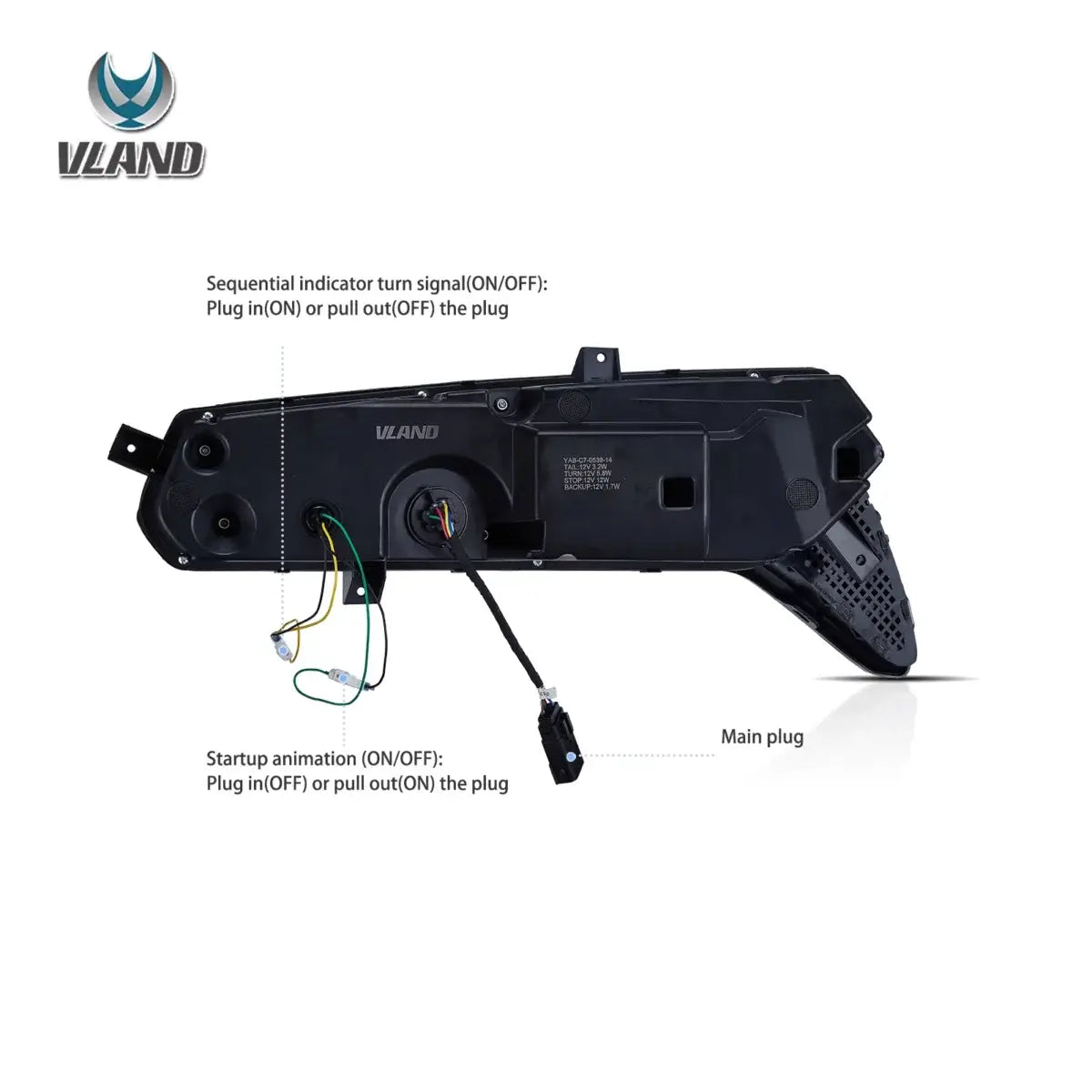 14-19 Chevrolet Corvette C7 Vland Full LED Tail Lights