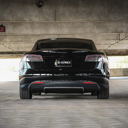 12-21 Tesla Model S LUXX-Series LED Tail Lights Alpha-Black (With Black Trunk Center Piece Replacement)