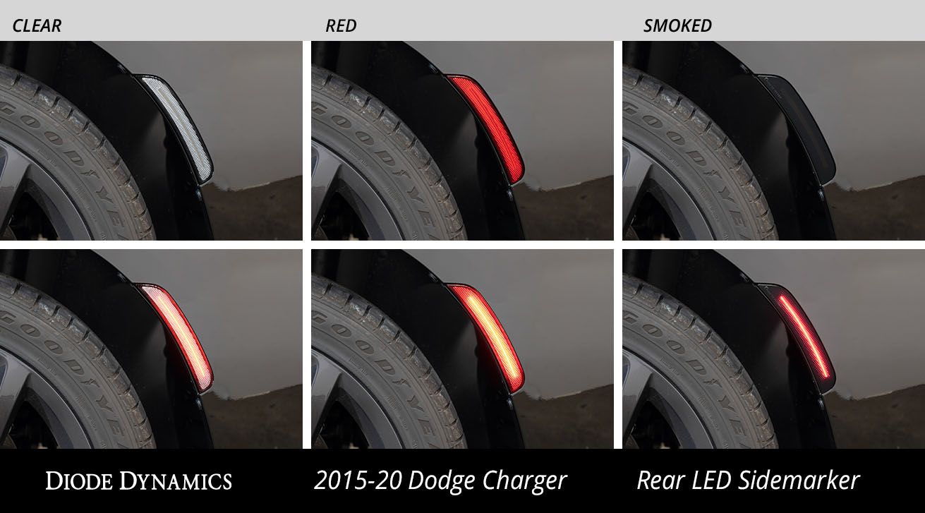 LED Sidemarkers for 2015-2021 Dodge Charger, Smoked (set)