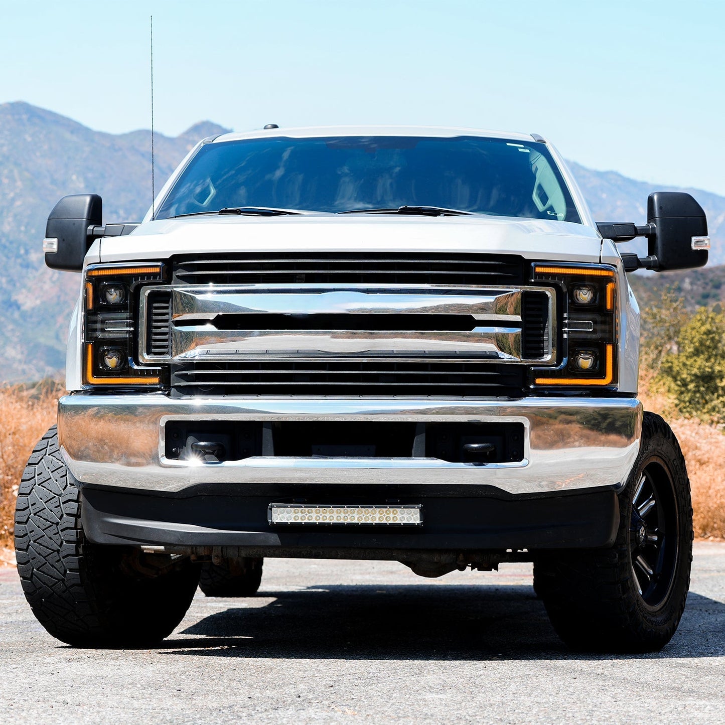 17-19 Ford Super Duty MKII PRO-Series Halogen Projector Headlights Alpha-Black