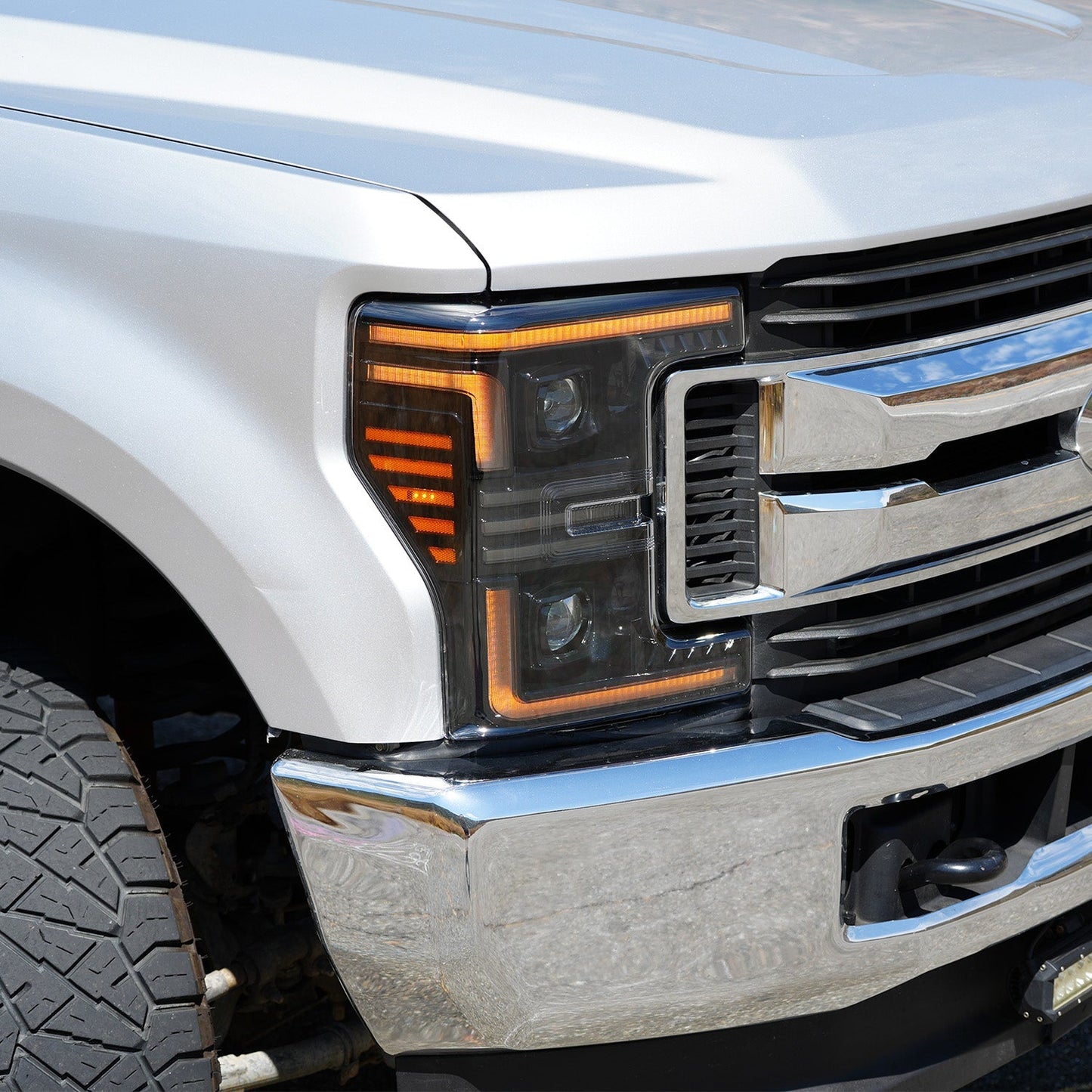 17-19 Ford Super Duty MKII PRO-Series Halogen Projector Headlights Alpha-Black