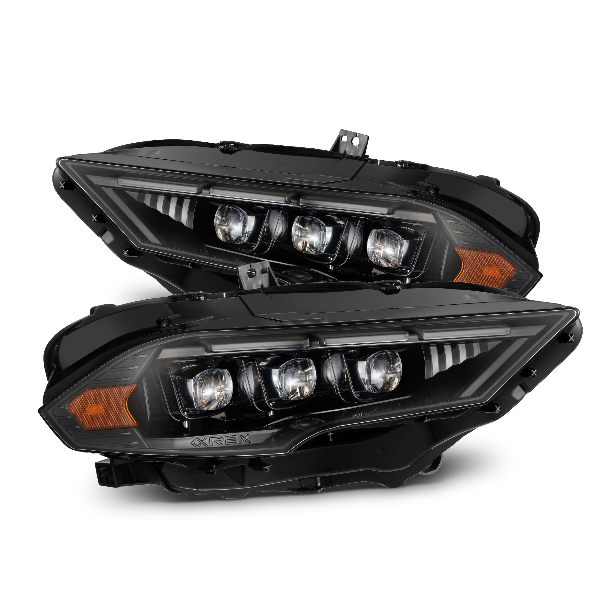 18-23 Ford Mustang MK II NOVA-Series LED Projector Headlights Alpha-Black