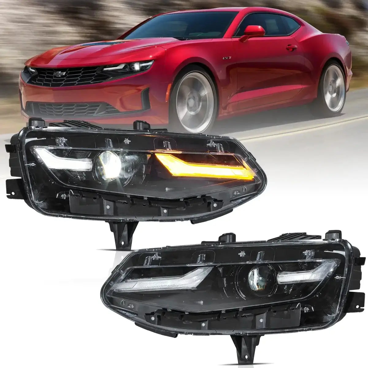 2019-2024 Chevy Camaro Vland LED Headlights With Dual Beam Projector