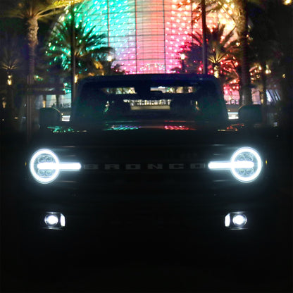 21-25 Ford Bronco /22-25 Ford Bronco Raptor NOVA-Series LED Projector Headlights Alpha-black