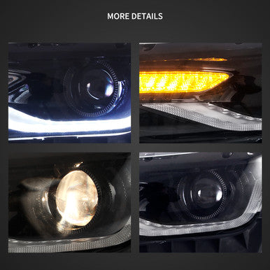 14-15 Chevrolet Camaro Vland Dual Beam Projector Headlights Black