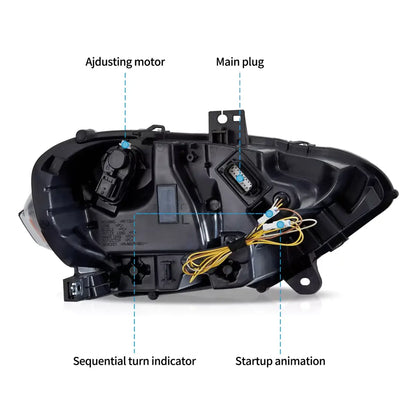 2018-2024 Ford Mustang Vland Headlights Full LED With S650 Style