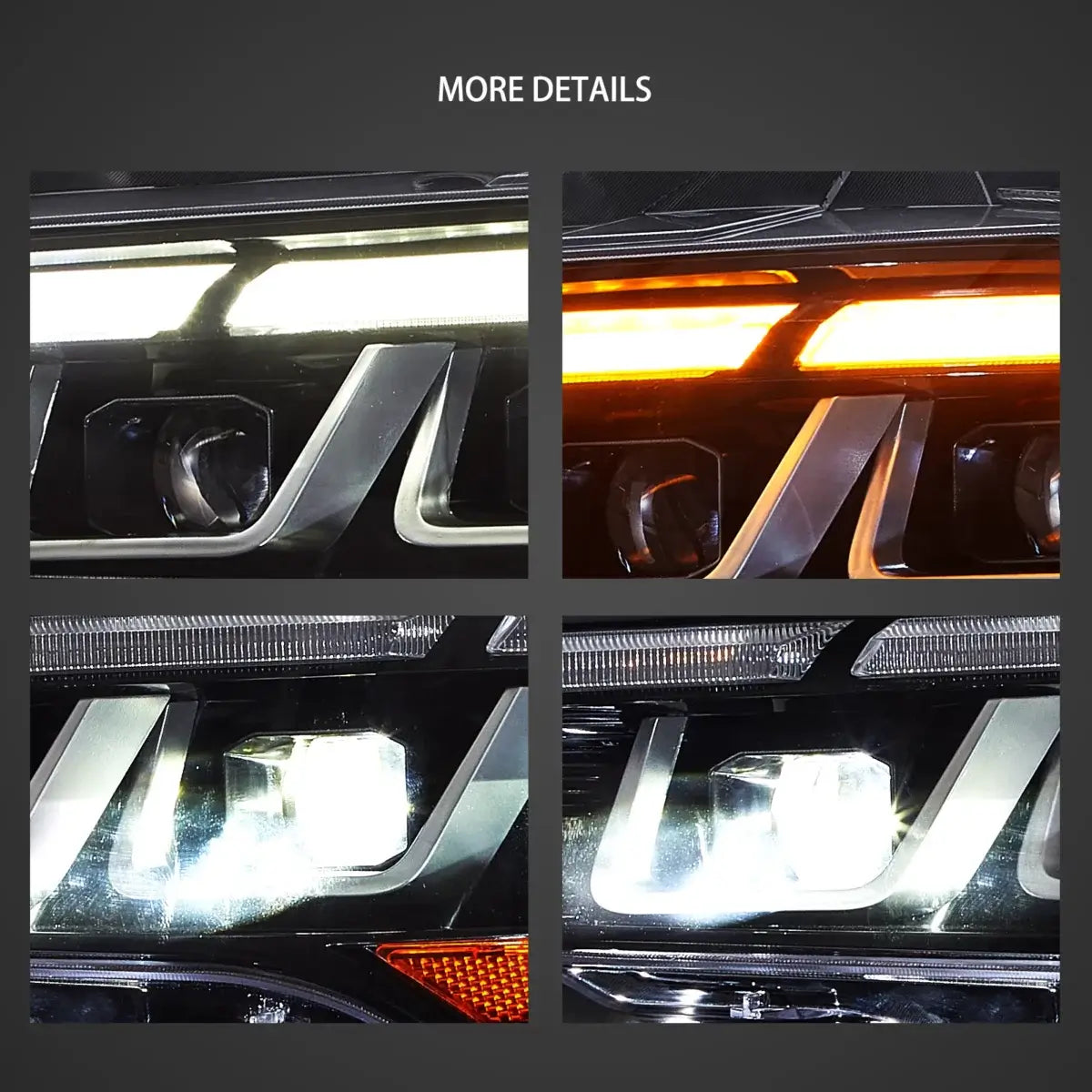 18-24 Ford Mustang Vland Headlights Full LED With S650 Style