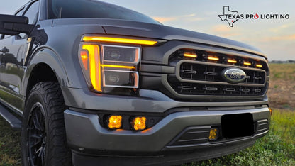 2021-2024 Ford F150 Full BI-LED Headlights With Amber/White DRL Option