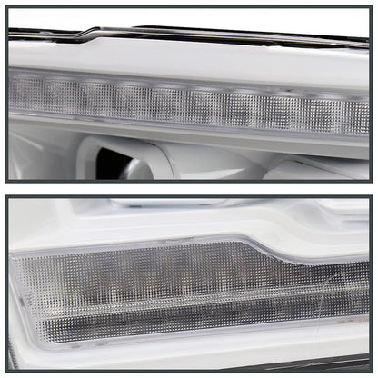 2009-2018 Dodge RAM 1500/2019-2021 RAM Classic/2010-2018 RAM 2500/3500 RGBW Sequential Projector Headlights (White Housing/Clear Lens)
