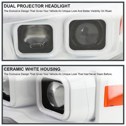 2009-2018 Dodge RAM 1500/2019-2021 RAM Classic/2010-2018 RAM 2500/3500 Switchback Sequential Projector Headlights (White Housing/Clear Lens)